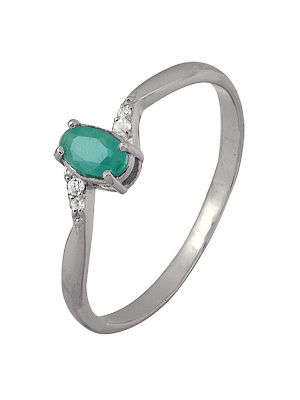 Купить оптом кольцо из серебра с изумрудом 3987002994-6 от Krasnoe