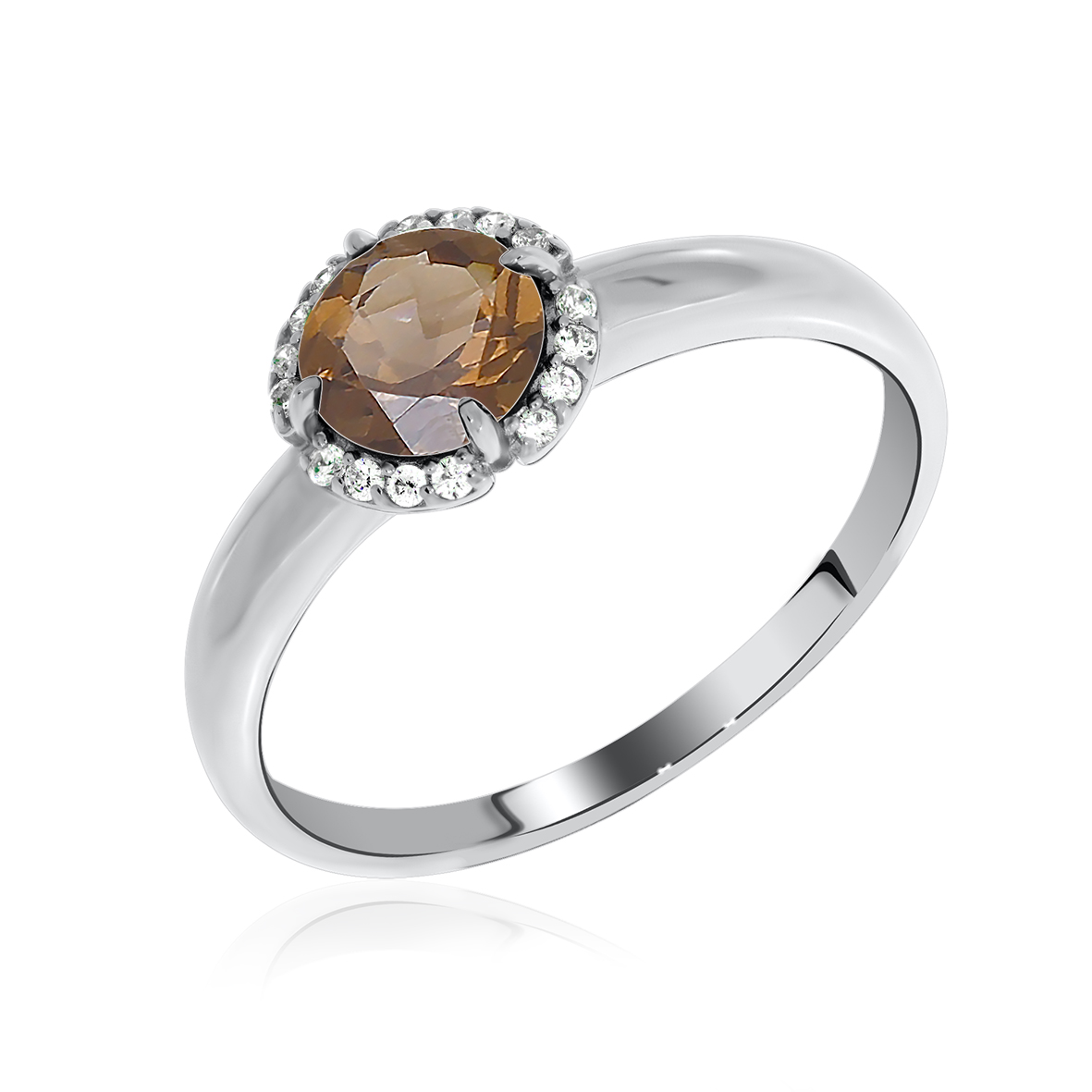 Купить оптом кольцо из серебра с топазом и фианитами 379700F610 от Krasnoe