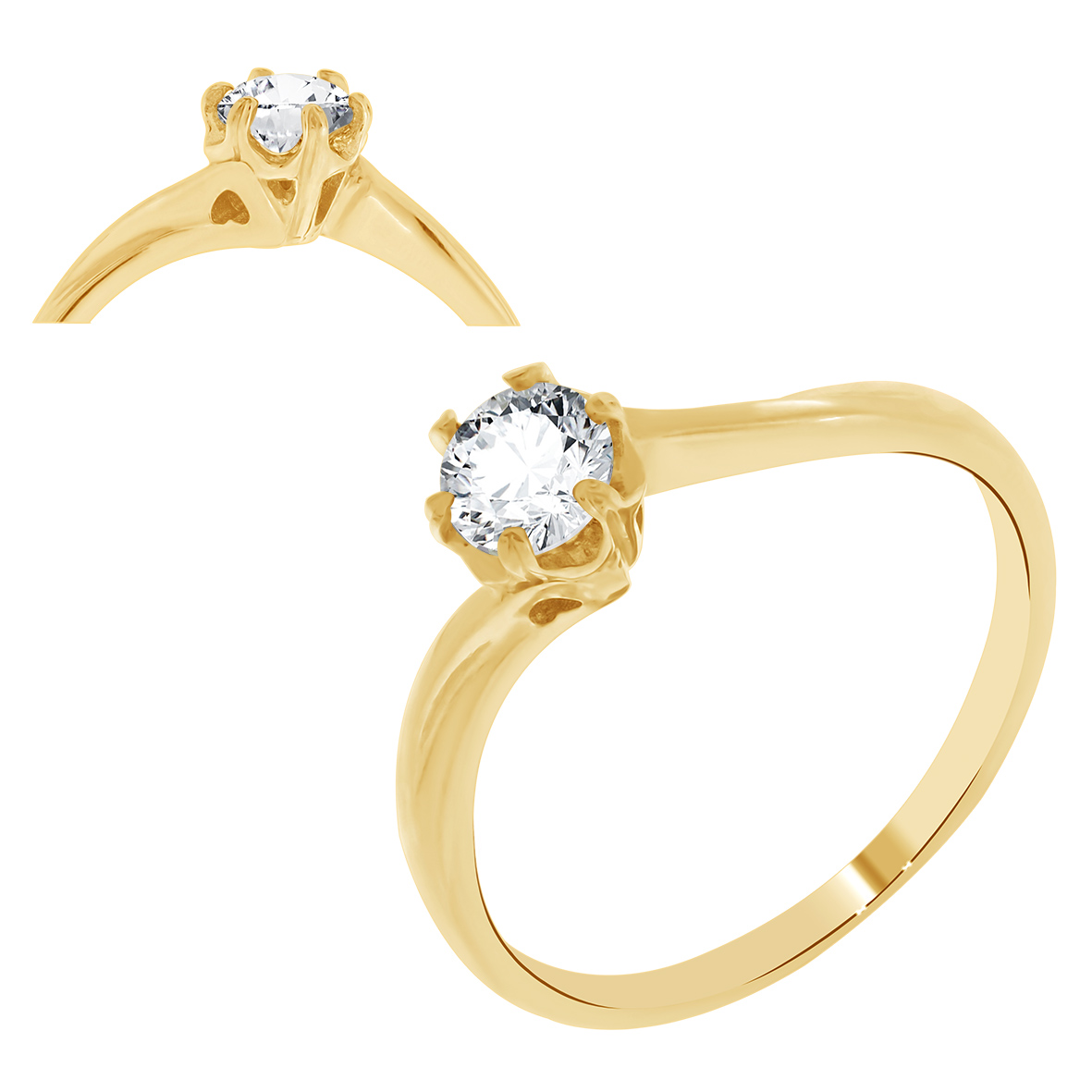 Купить оптом кольцо из серебра с фианитом 1320200134 от Krasnoe