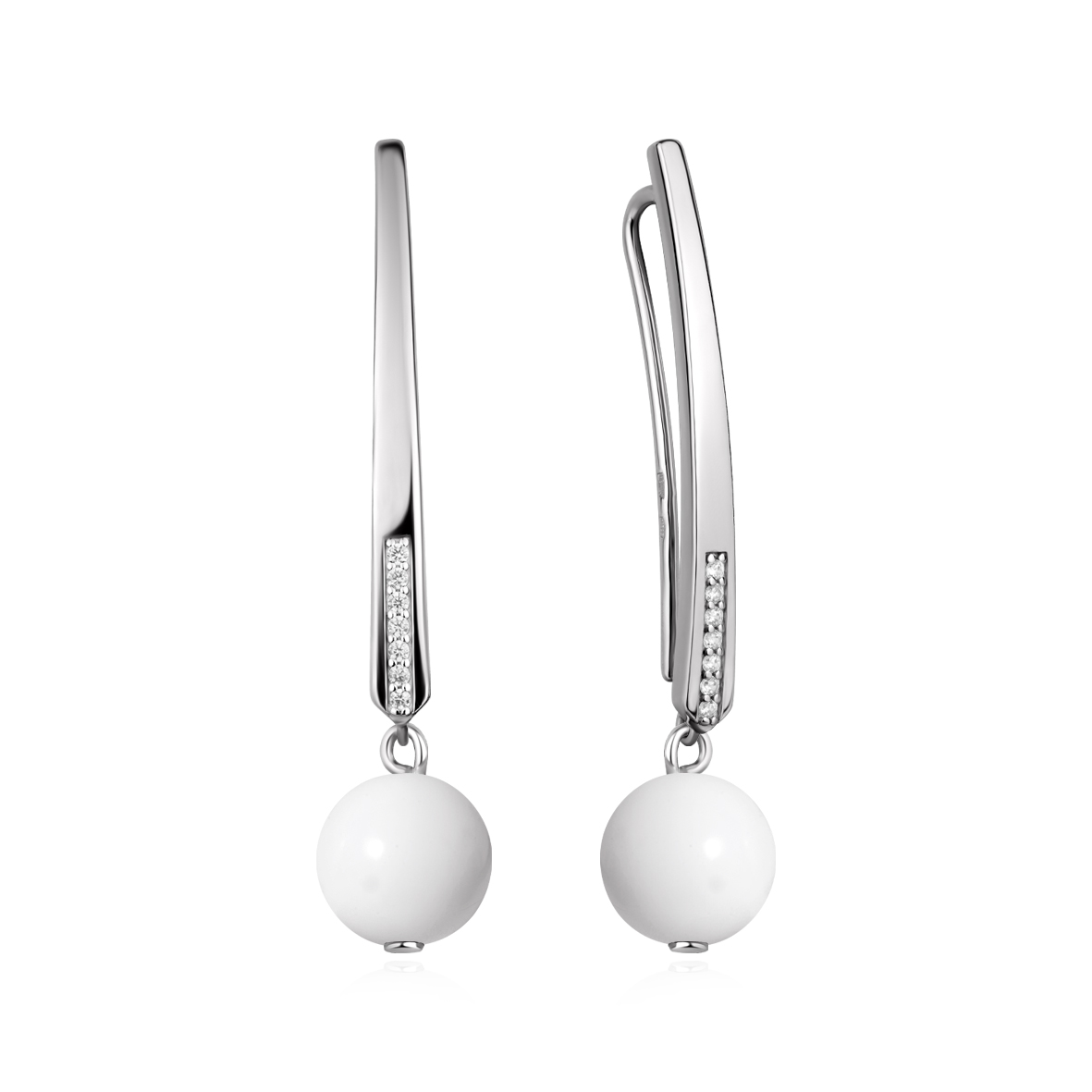 Купить оптом серьги из серебра с агатами и фианитами 2340395444л-10 от Krasnoe