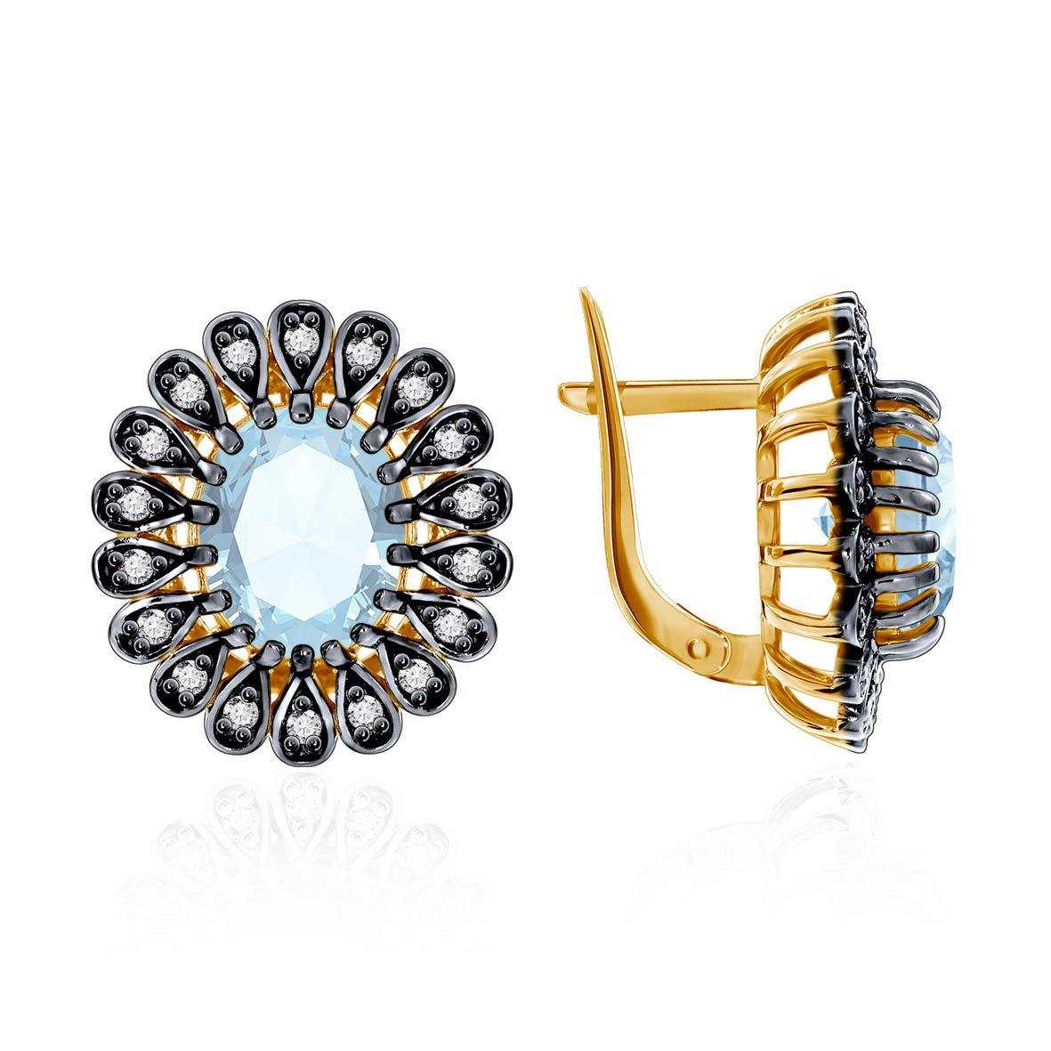 Купить оптом серьги из серебра с топазами и ситаллами 2321700251 от Krasnoe