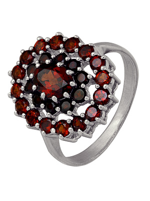 Оптом кольцо из серебра с гранатами 3137003217 цена от Krasnoe Купить оптом кольцо из серебра с гранатами 3137003217 от Krasnoe