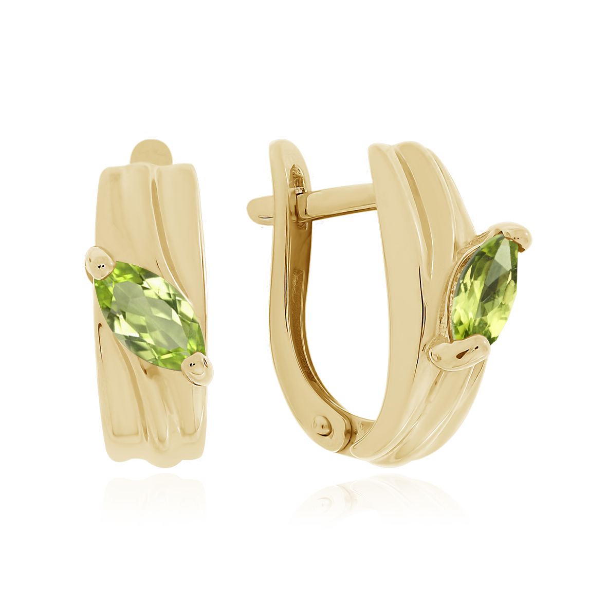 Купить оптом серьги из серебра с хризолитами 2320131673 от Krasnoe