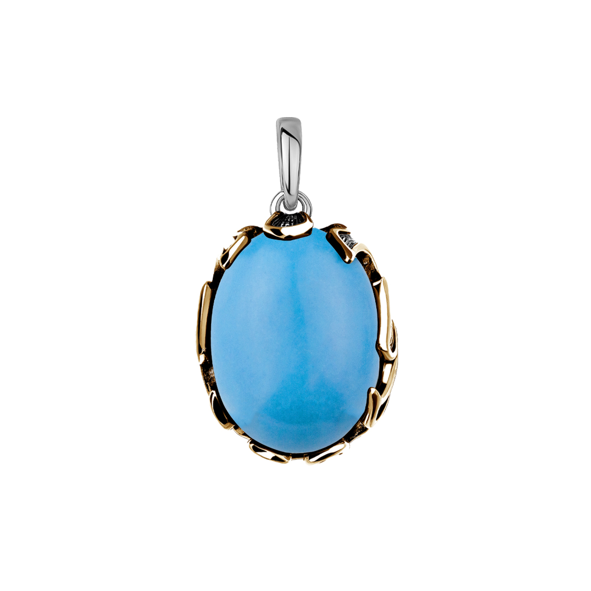 Купить оптом подвеска из серебра с бирюзой 3317Б25170 от Krasnoe