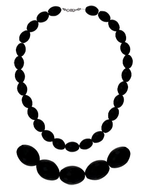 Купить оптом бусы из серебра с ониксами 3430033584-55 от Krasnoe