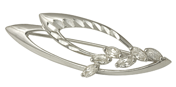 Купить оптом брошь из серебра с фианитом 3208020631 от Krasnoe