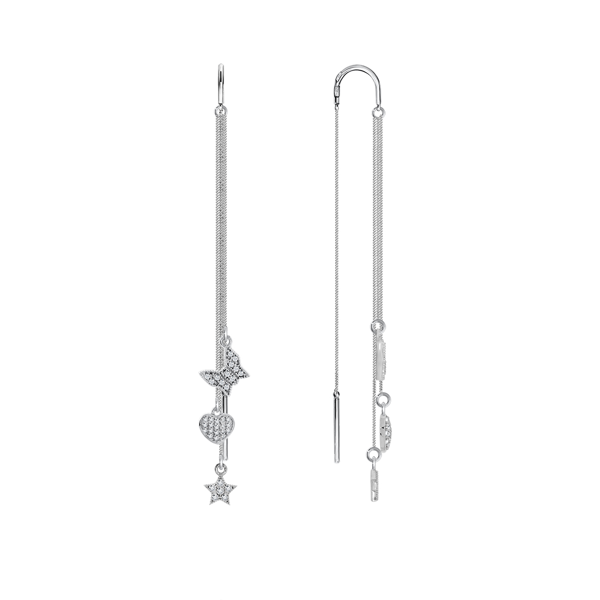 Купить оптом серьги из серебра с фианитами 2340201627л-6 от Krasnoe