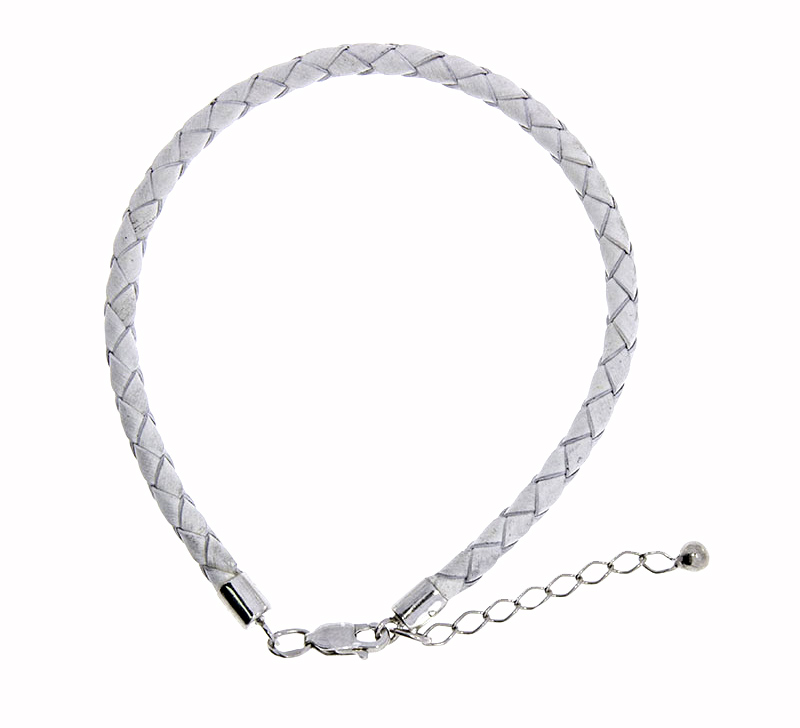 Купить оптом браслет из серебра с шнур кожаныйом 4340404111-17 от Krasnoe