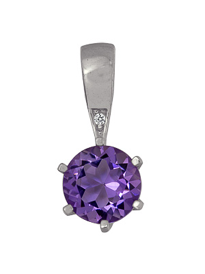 Купить оптом подвеска из серебра с фианитом и аметистом 3837033120 от Krasnoe