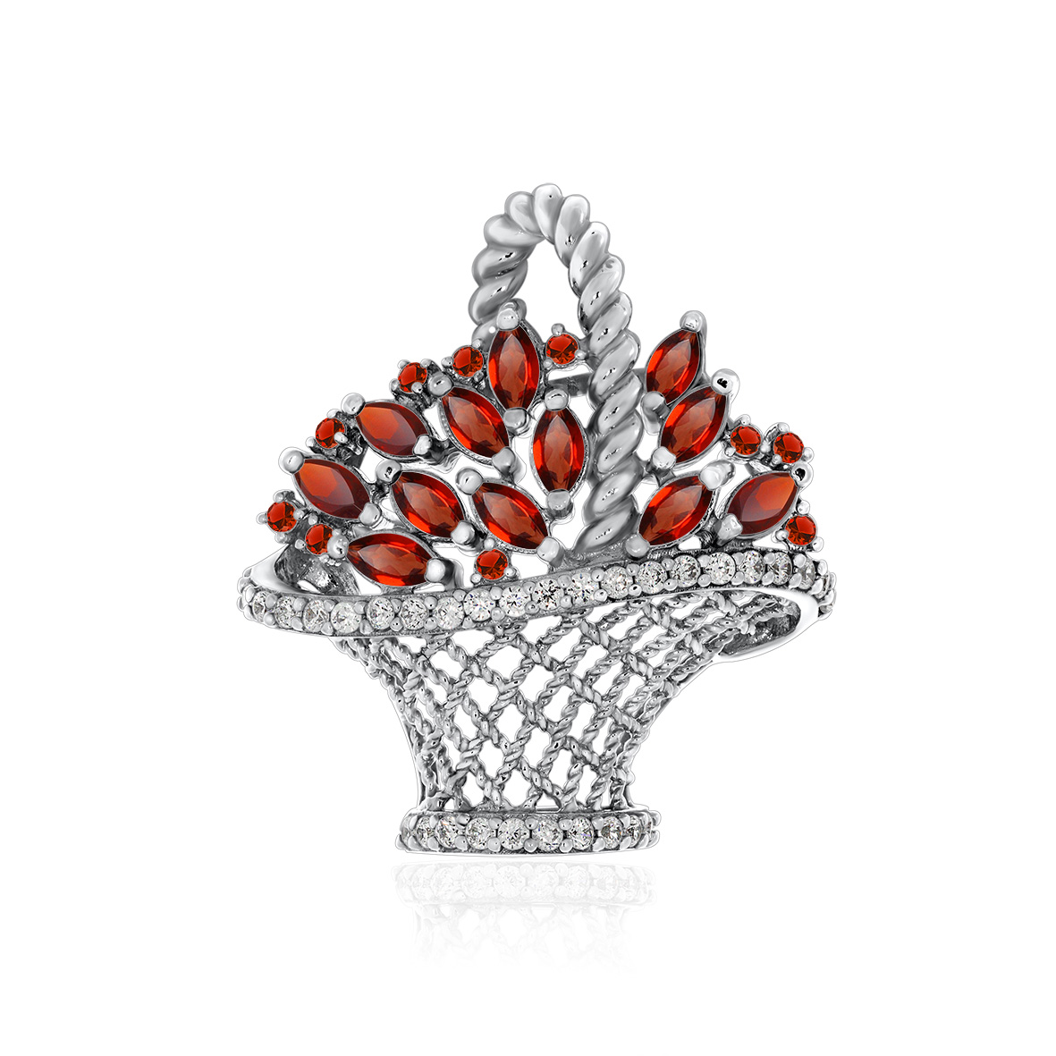 Купить оптом брошь из серебра с фианитами 6340203574л-30 от Krasnoe