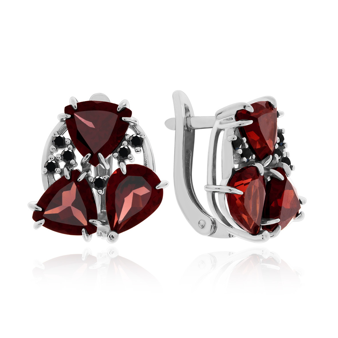 Купить оптом серьги из серебра с гранатами и фианитами 2348821803л от Krasnoe