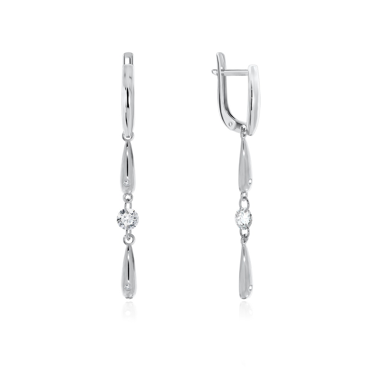 Купить оптом серьги из серебра с фианитами 2340200796 от Krasnoe