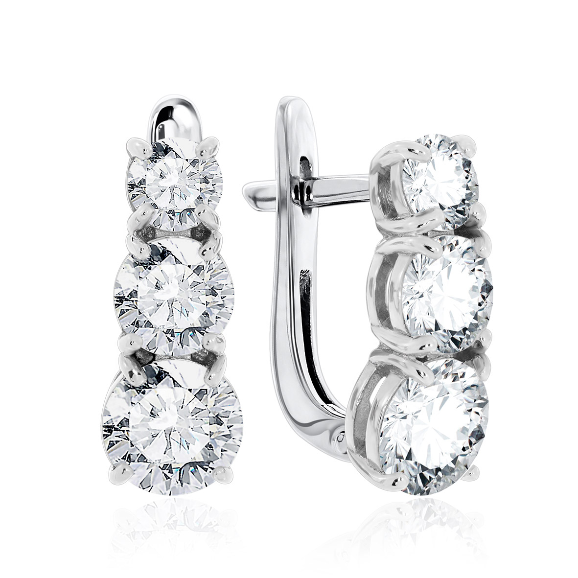 Купить оптом серьги из серебра с фианитами 2340201320 от Krasnoe