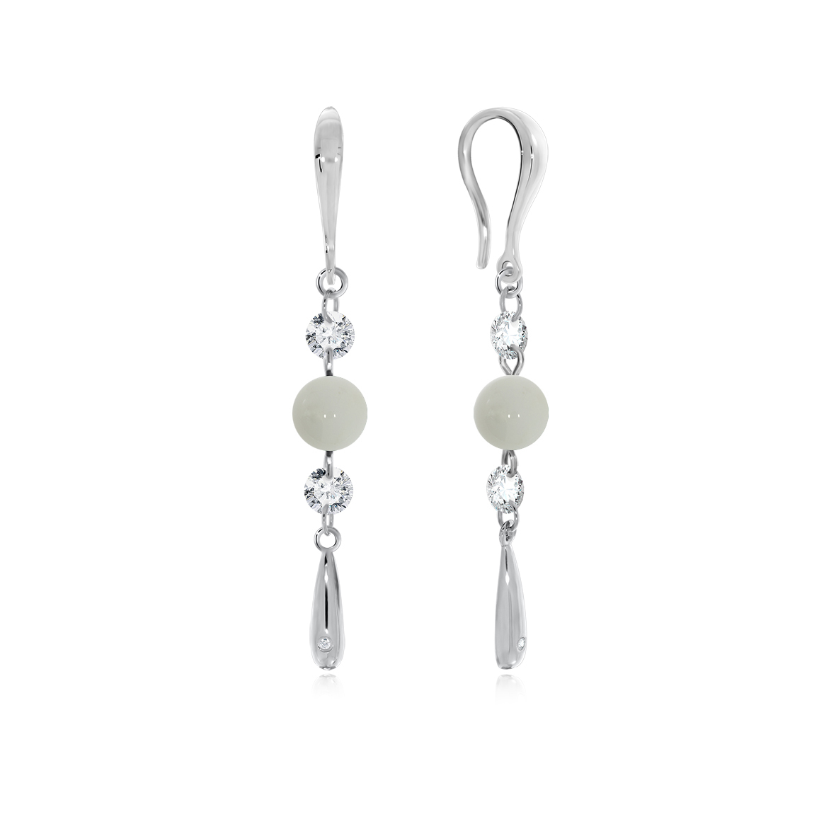 Купить оптом серьги из серебра с опалами и фианитами 2340340797-10 от Krasnoe