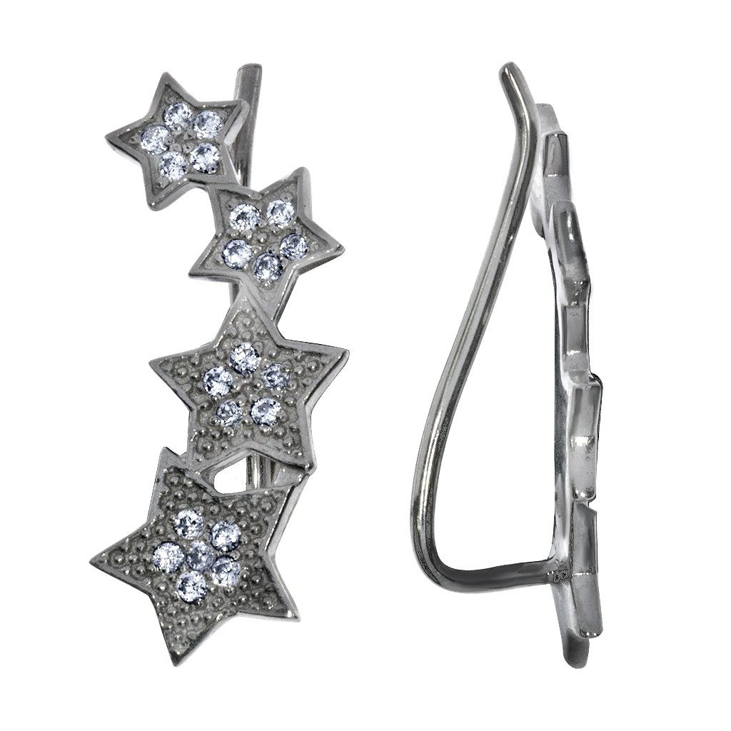 Купить оптом серьги из серебра с фианитами 2340202050 от Krasnoe