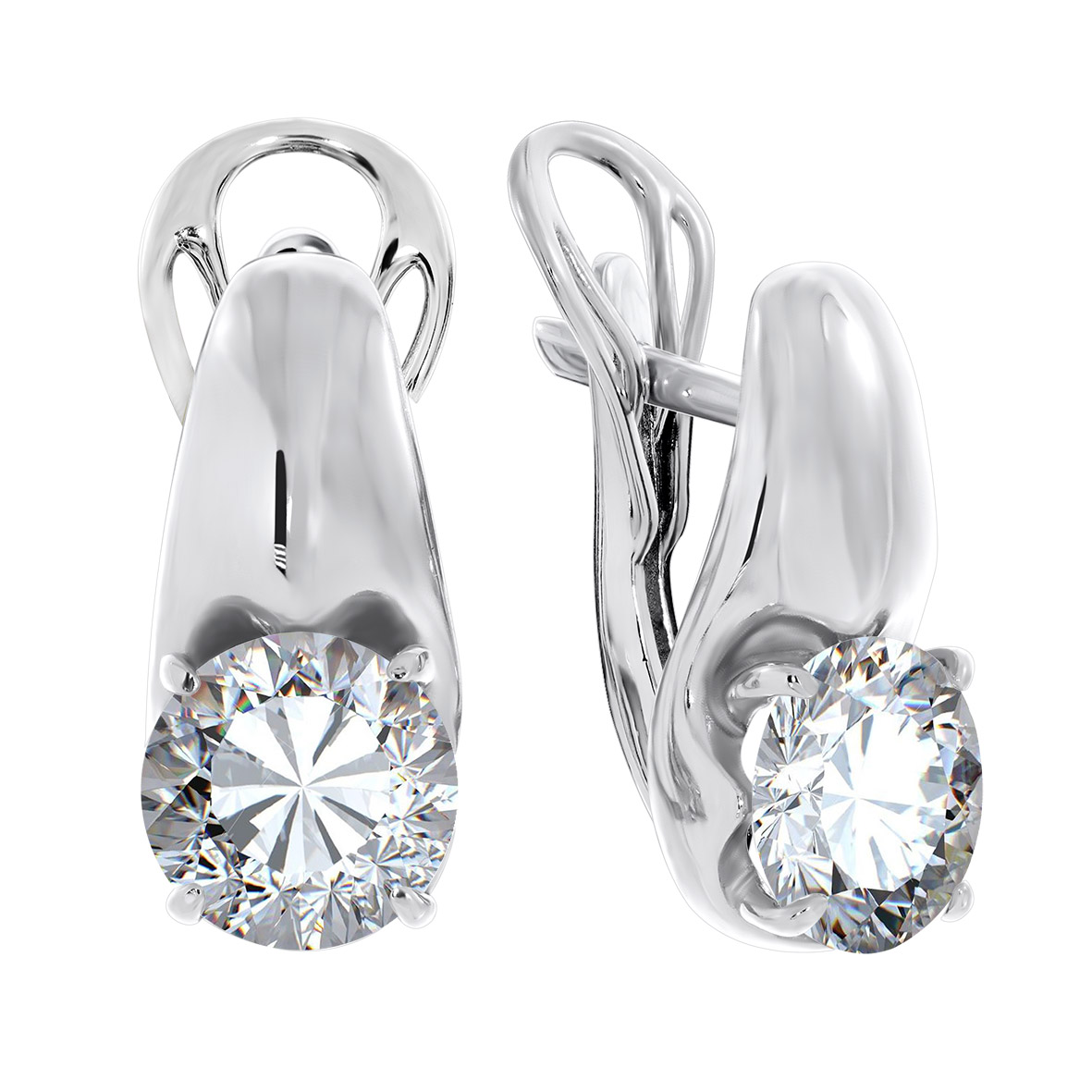 Купить оптом серьги из серебра с фианитами 2340201115-1 от Krasnoe