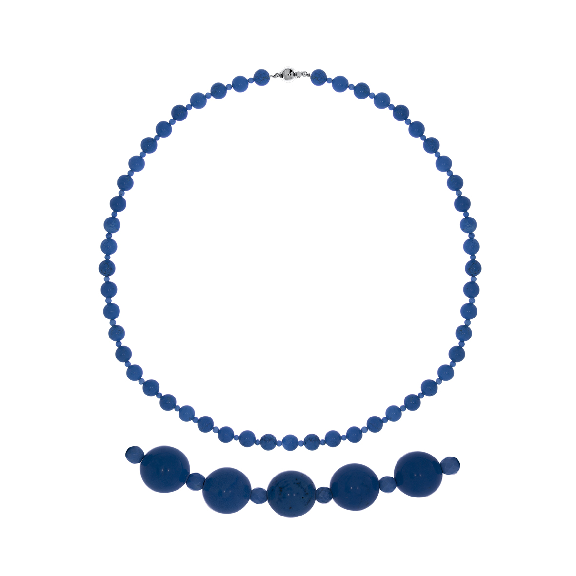 Купить оптом бусы из серебра с бирюзой 8340316080-45 от Krasnoe