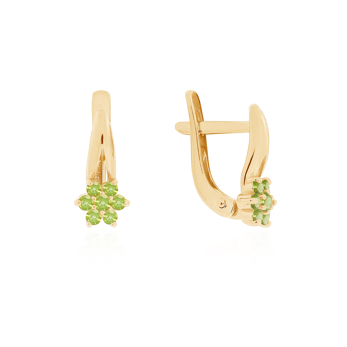 Купить оптом серьги из серебра с хризолитами 2320131809 от Krasnoe