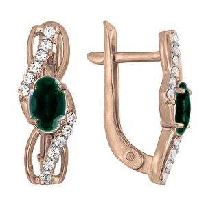 Купить оптом серьги из серебра с бериллами и фианитами 3982013129л-6 от Krasnoe