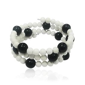 Купить оптом браслет на нити с проволока (с памятью)ом и агатами 4500399425-11 от Krasnoe