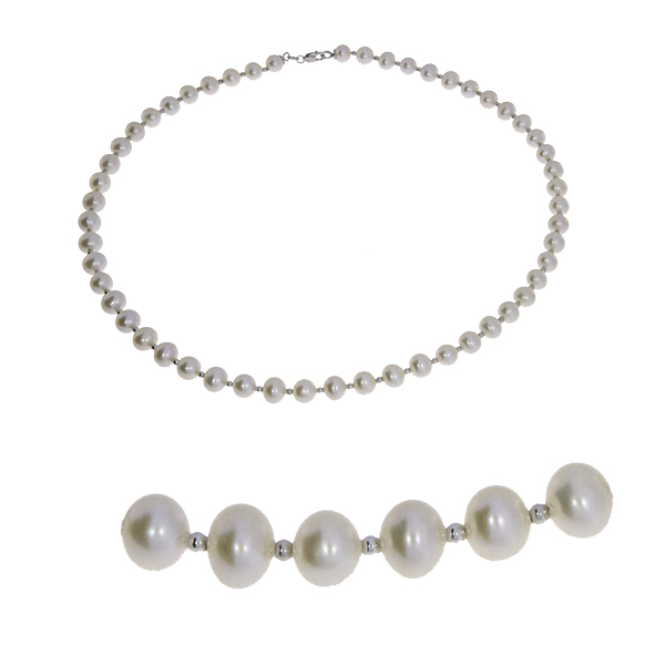 Купить оптом бусы из серебра с жемчугами 8340056011-45 от Krasnoe