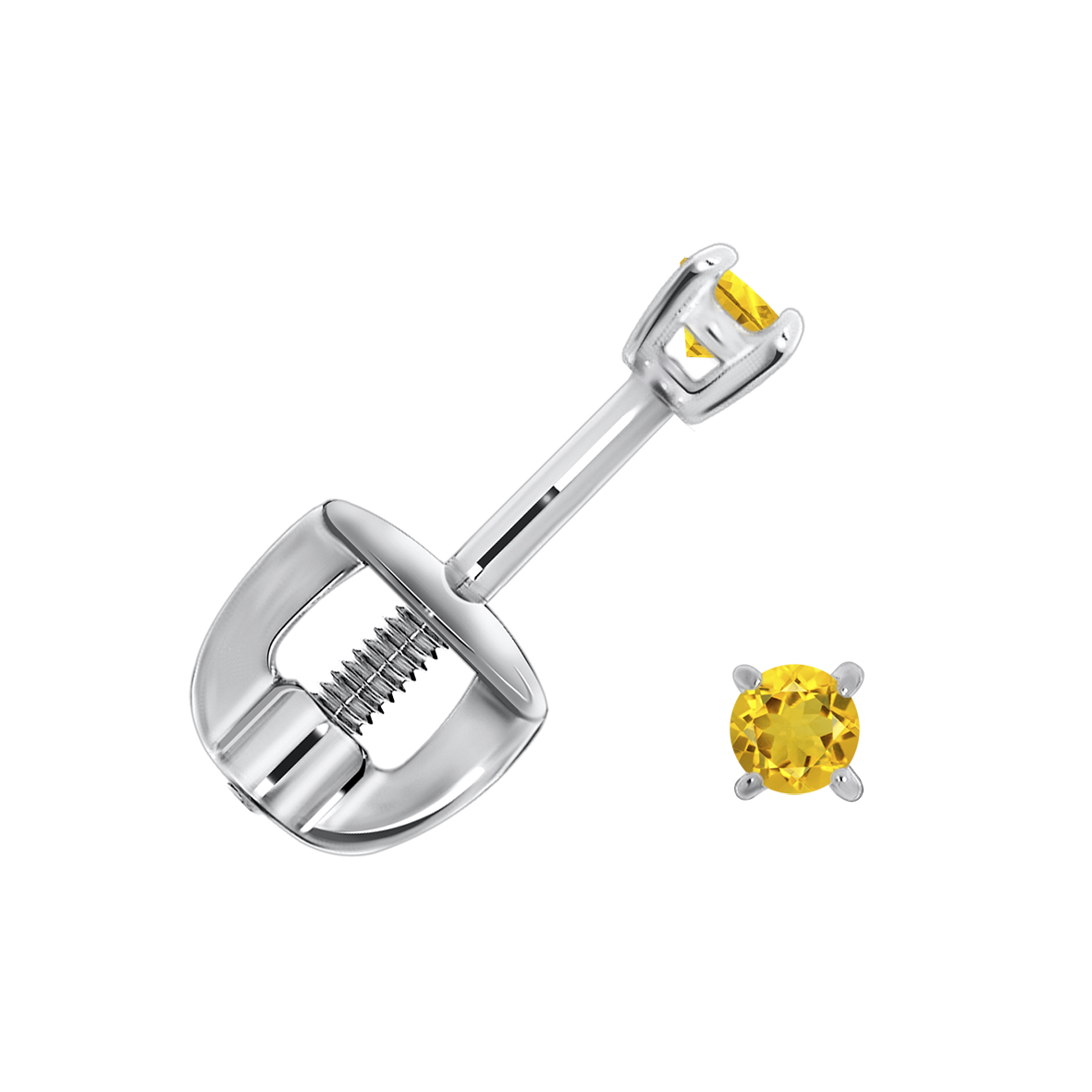 Купить оптом пусеты из серебра с цитринами П340110020 от Krasnoe