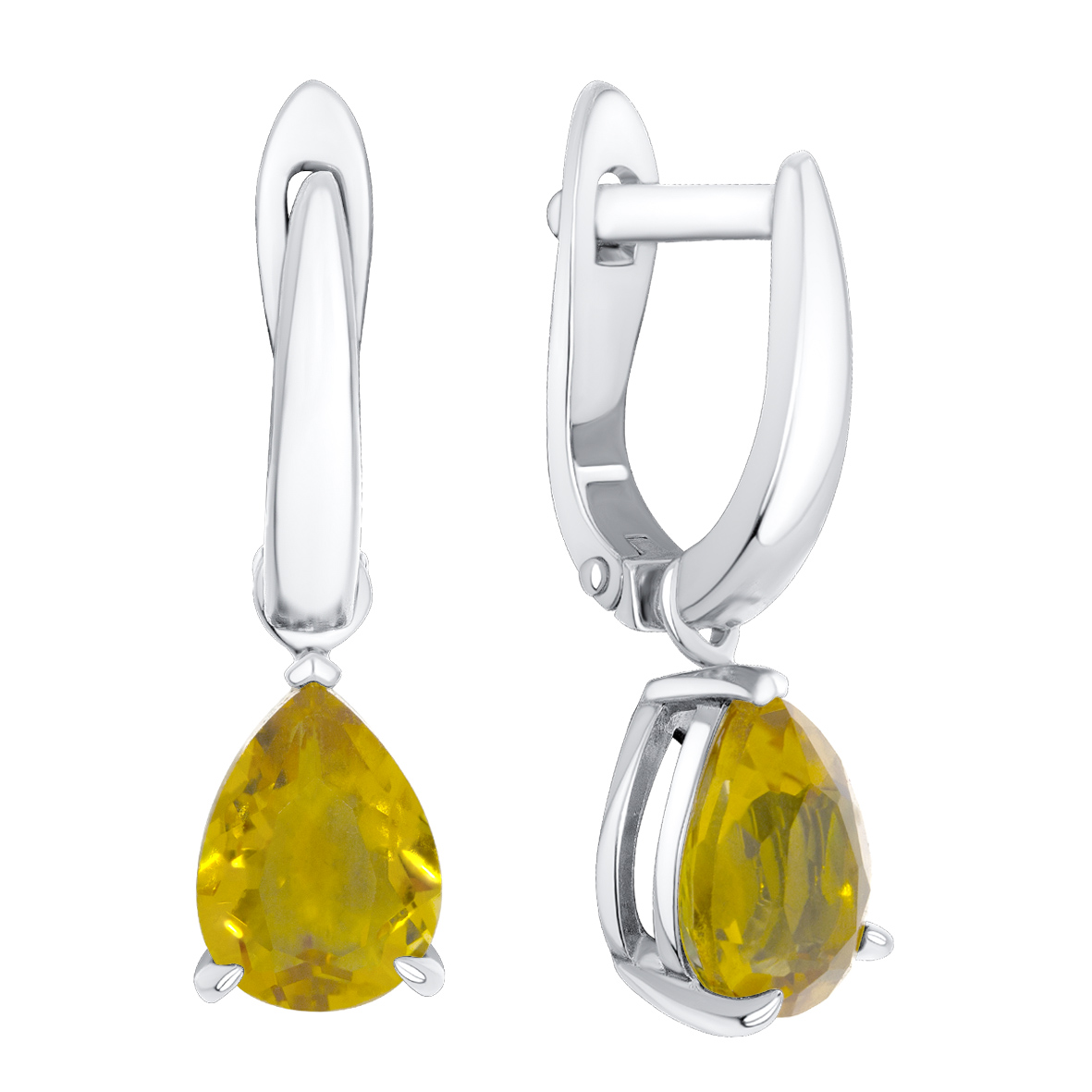 Купить оптом серьги из серебра с цитринами 2340115527 от Krasnoe