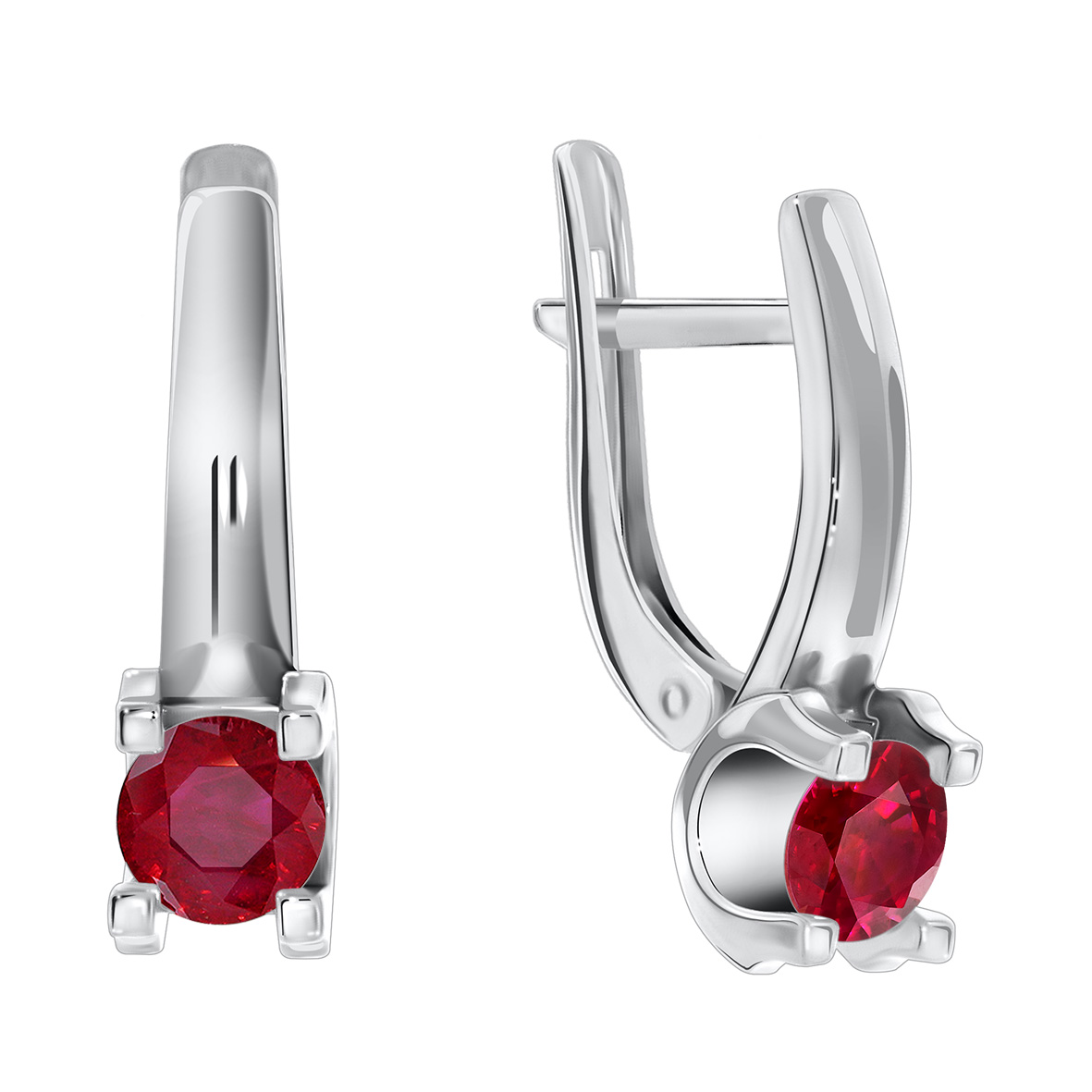 Купить оптом серьги из серебра с натуральными корундами 2340220050-1-31 от Krasnoe