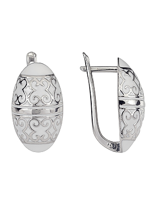 Купить оптом серьги из серебра с эмальом 3627010182-1 от Krasnoe