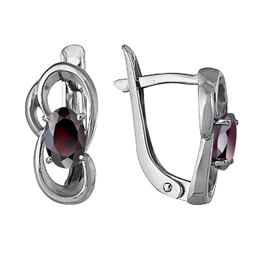 Купить оптом серьги из серебра с гранатами 3137012982 от Krasnoe