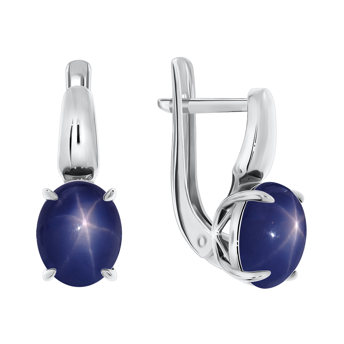 Купить оптом серьги из серебра с сапфир звездчатыйами 2340940045-8 от Krasnoe