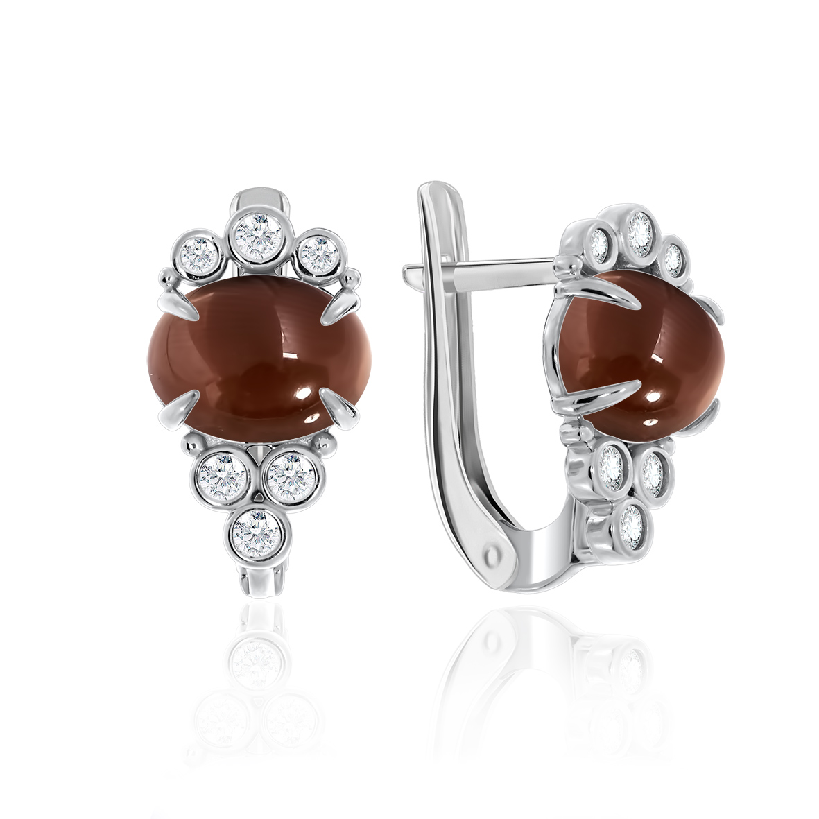 Купить оптом серьги из серебра с топазами и фианитами 2340100971л от Krasnoe