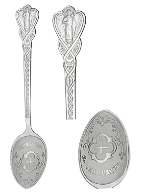 Купить оптом православная ложка из серебра без вставок 3400260334-6 от Krasnoe