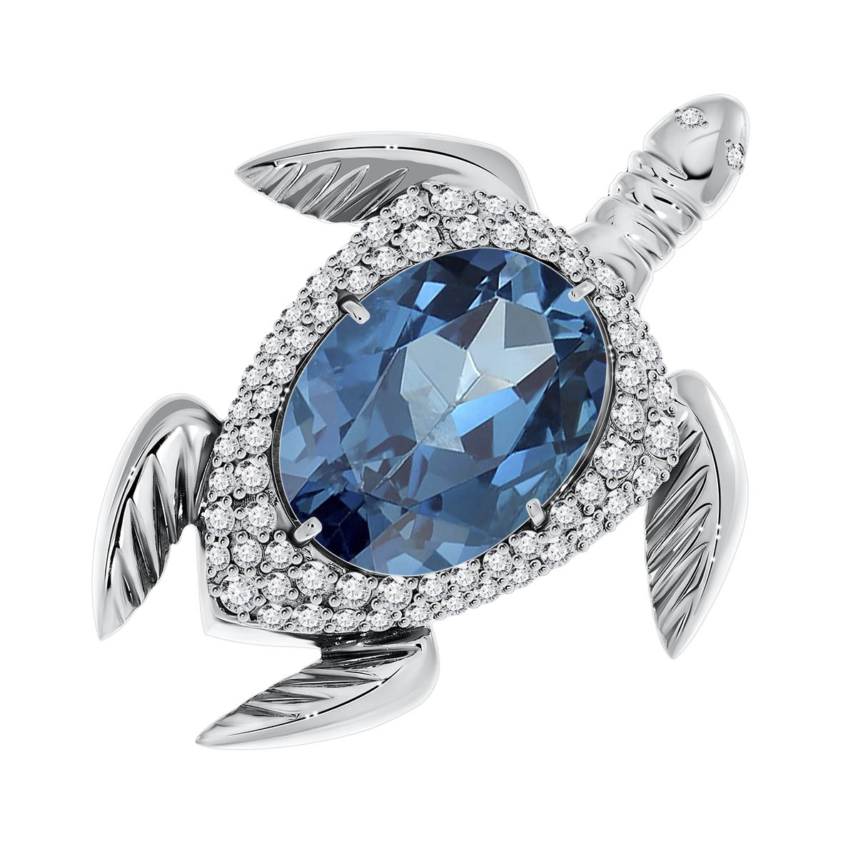 Купить оптом брошь из серебра с кристаллом ювелирным, кристаллом ювелирным и фианитами 6R993728-76 от Krasnoe