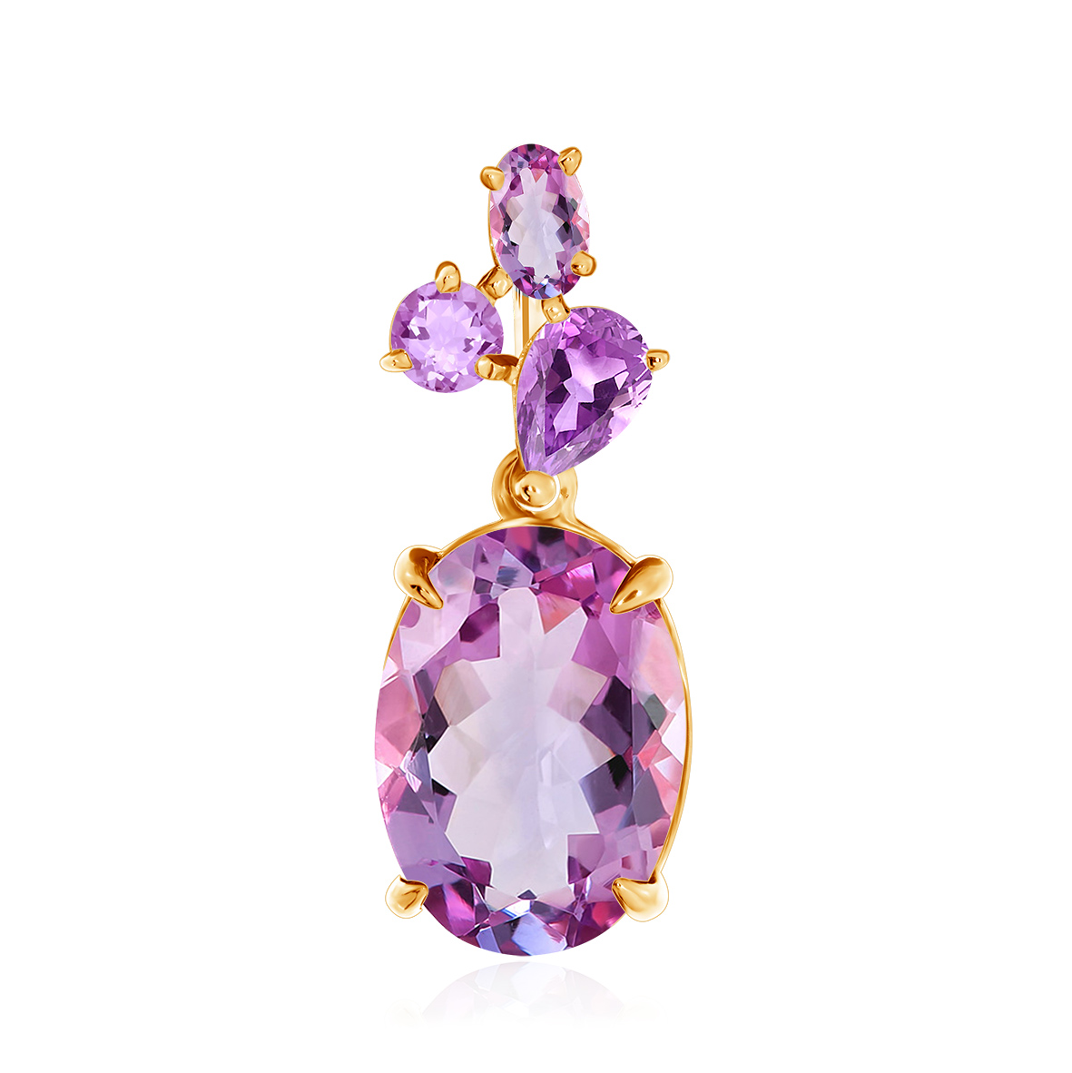 Купить оптом подвеска из серебра с аметистами 3320060882 от Krasnoe