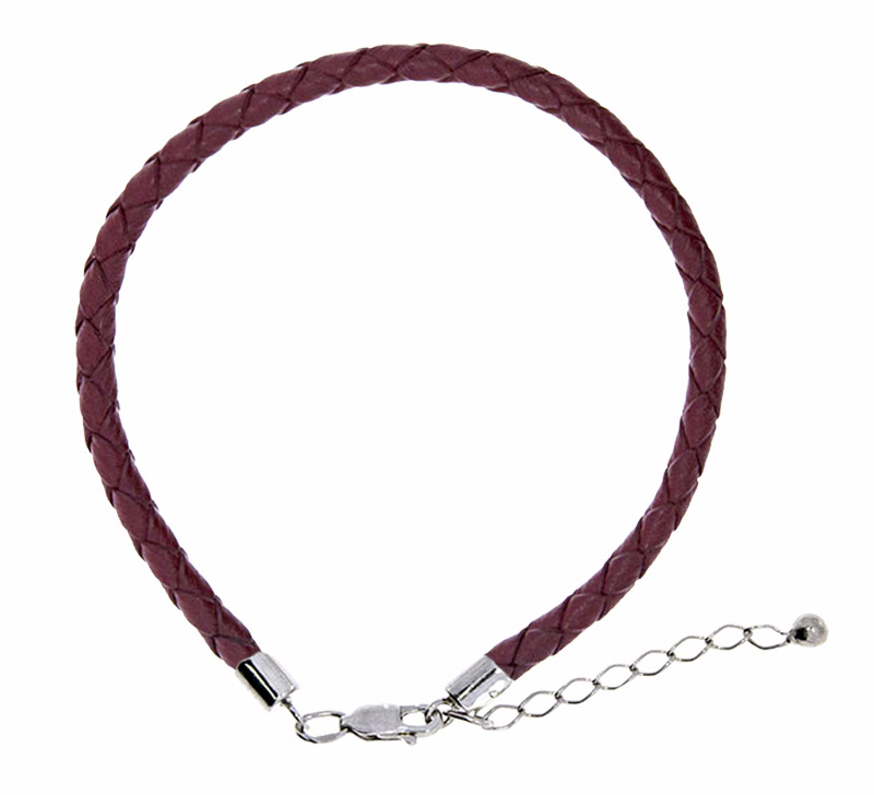 Купить оптом браслет из серебра с шнур кожаныйом 4340404112-17 от Krasnoe