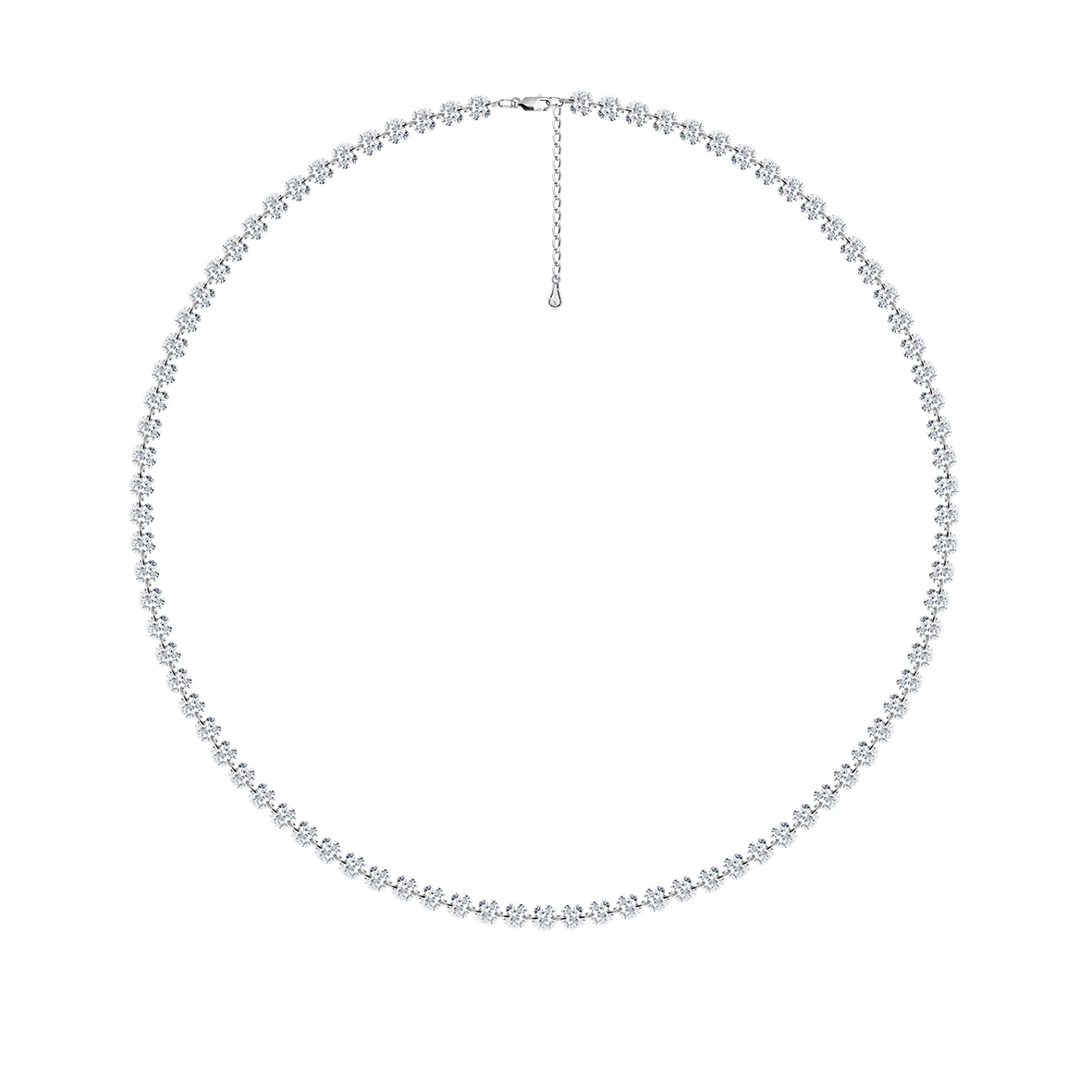 Купить оптом колье из серебра с фианитами 8340203040-45 от Krasnoe