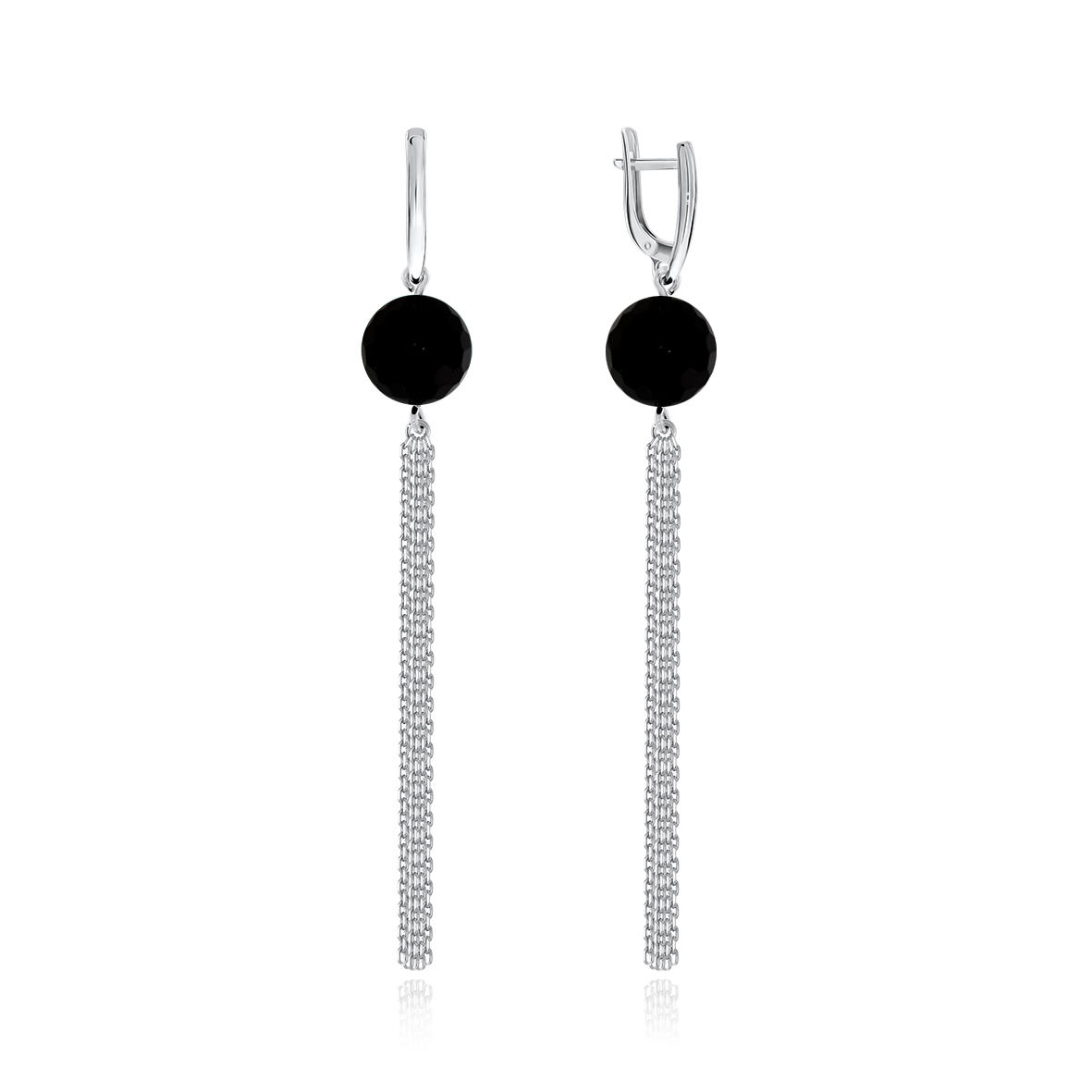 Купить оптом серьги из серебра с ониксами 2340432313 от Krasnoe