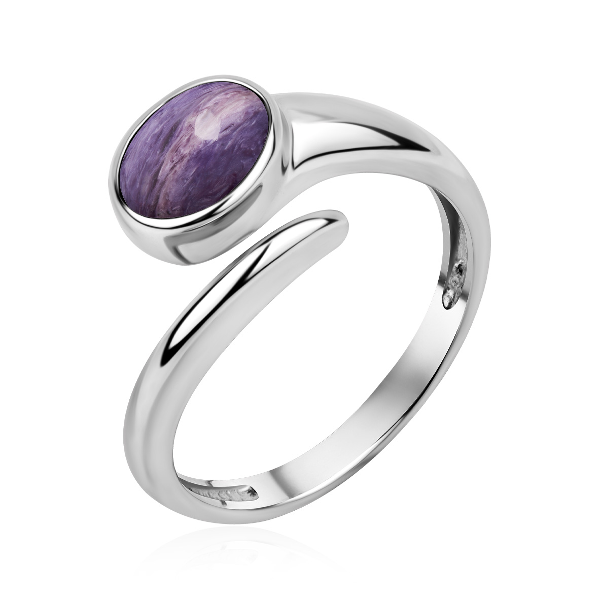 Купить оптом кольцо из серебра с чароитом 1340465035 от Krasnoe