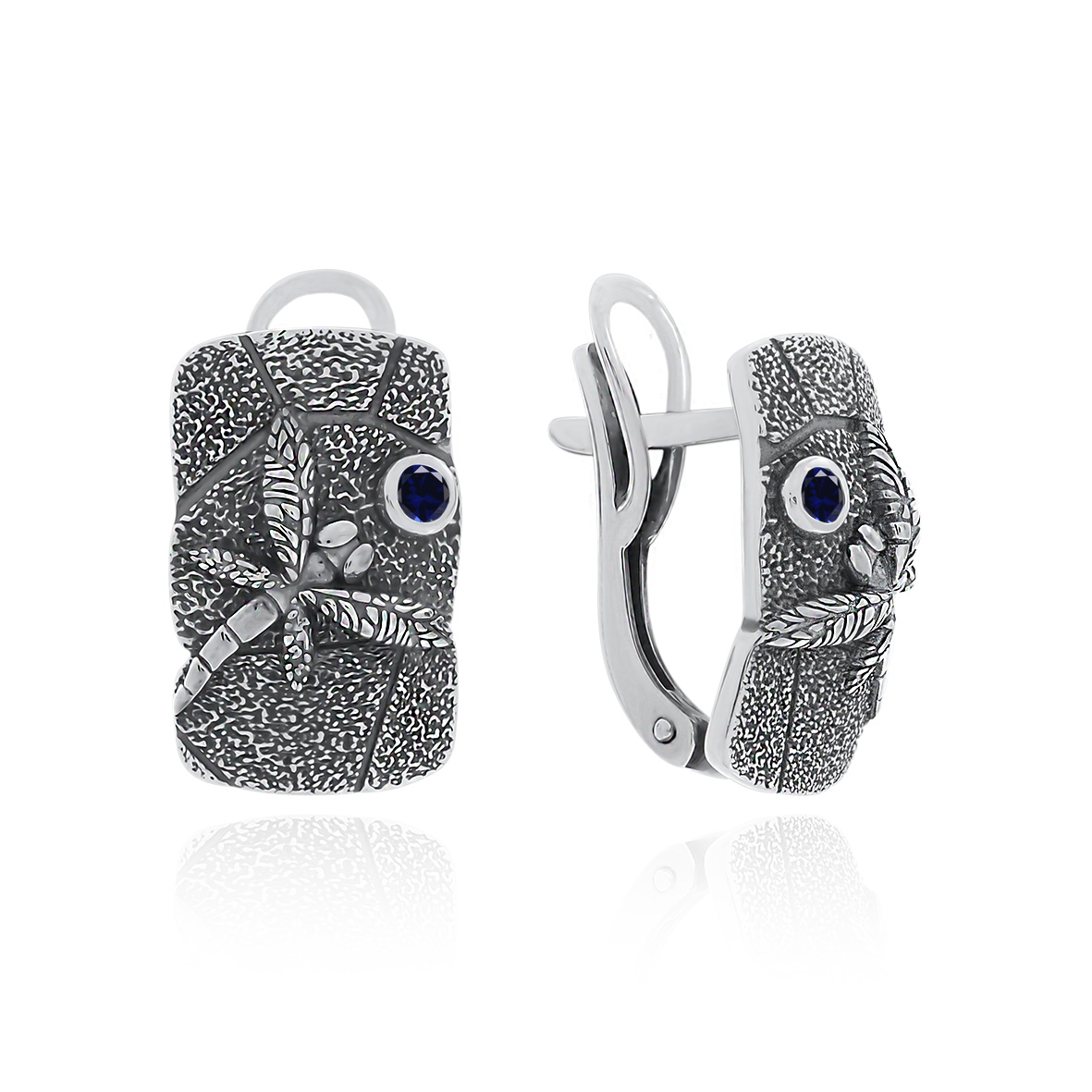 Купить оптом серьги из серебра с натуральными корундами 2310161768-80 от Krasnoe