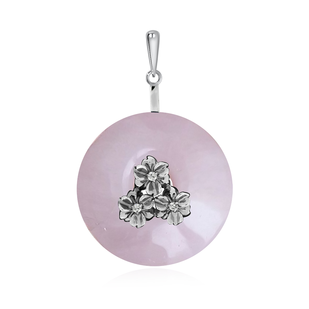 Купить оптом подвеска из серебра с кварцем и фианитами 3340781984 от Krasnoe