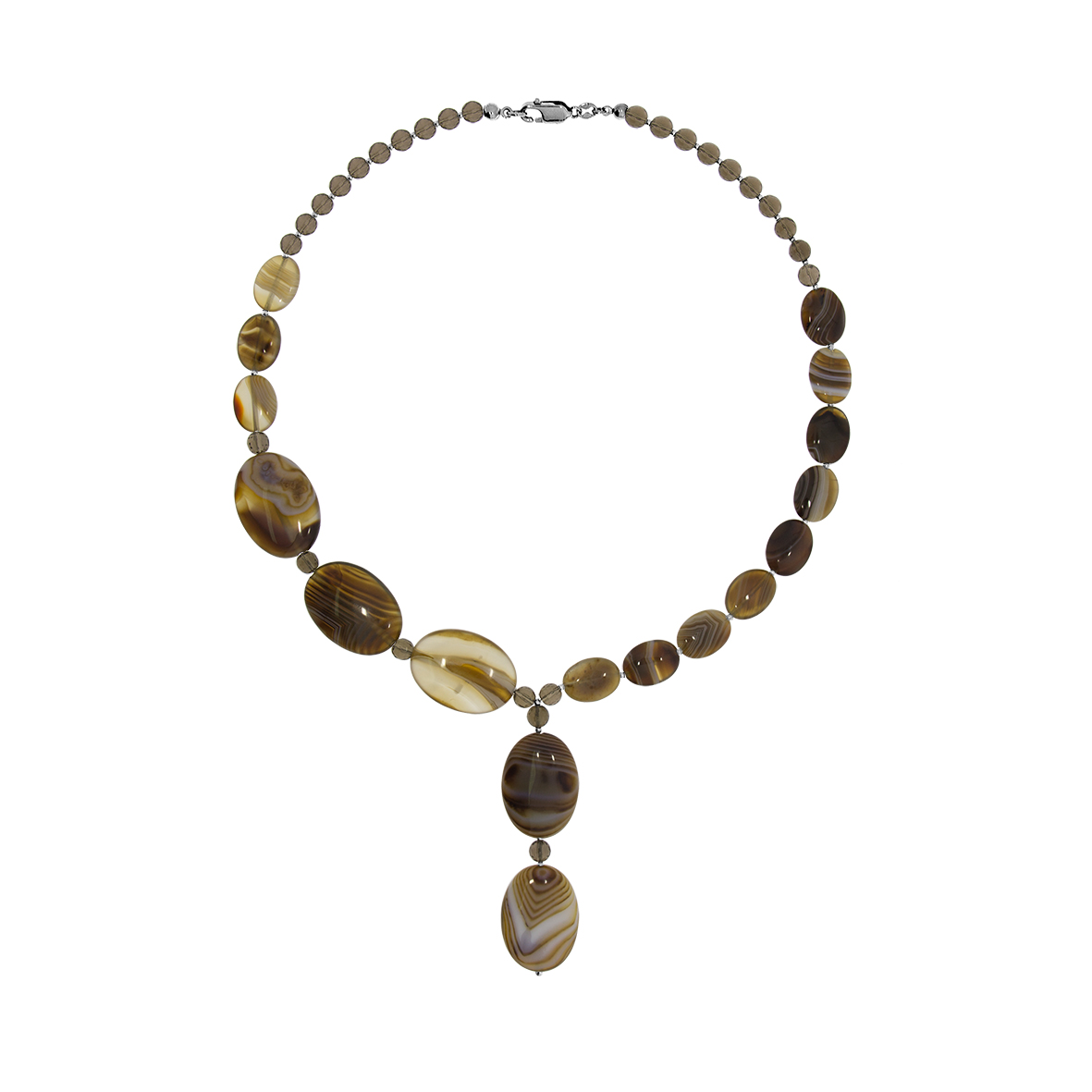 Купить оптом бусы из серебра с агатом 8340396132-45 от Krasnoe