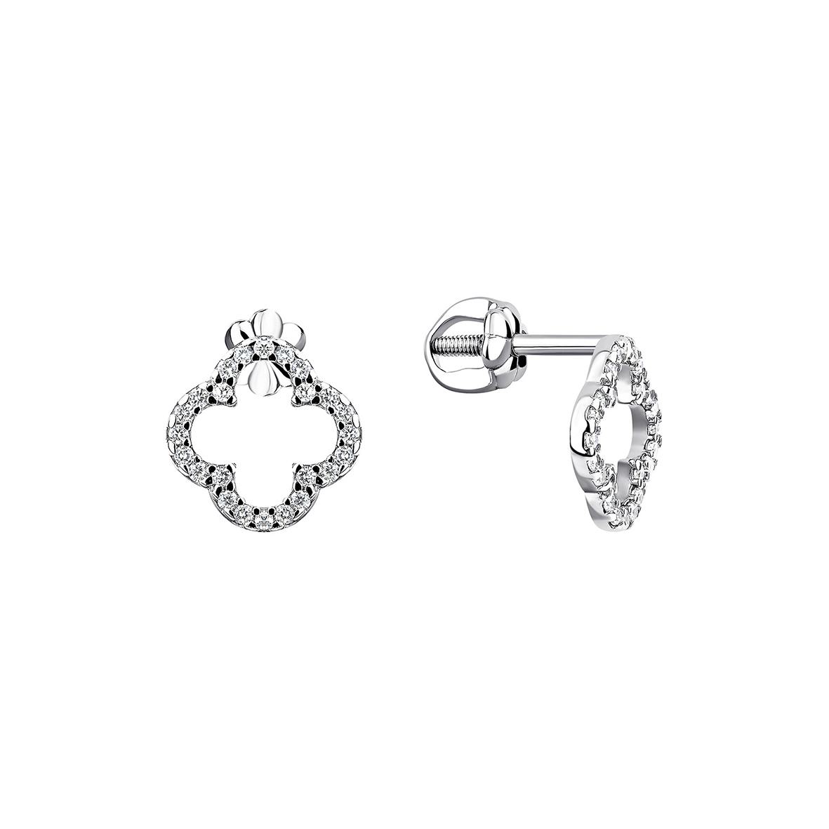 Купить оптом пусеты из серебра с фианитами 2340205074л от Krasnoe