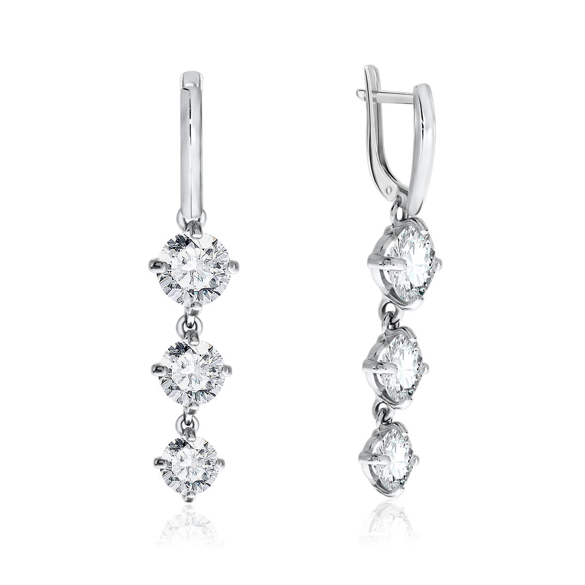 Купить оптом серьги из серебра с фианитами 2340200667-1 от Krasnoe