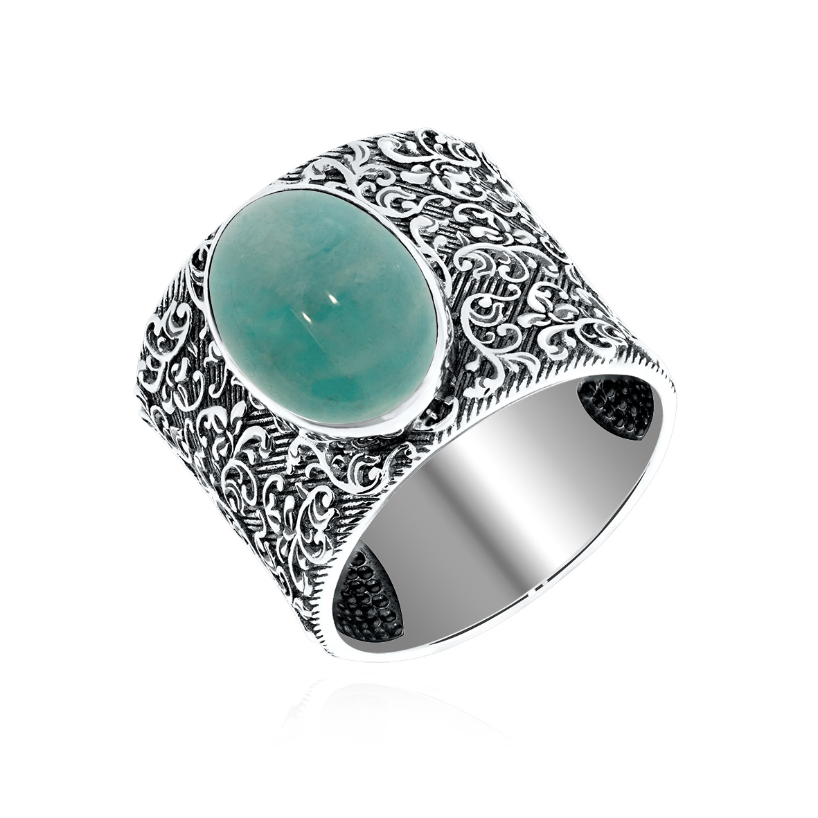 Купить оптом кольцо из серебра с амазонитом 1310371371 от Krasnoe