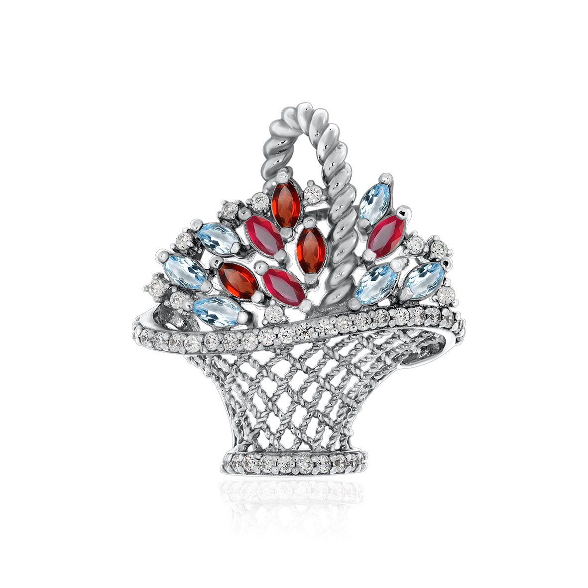 Купить оптом подвеска из серебра с кристалл ювелирныйами, ситаллами и фианитами 3340873574л-72 от Krasnoe