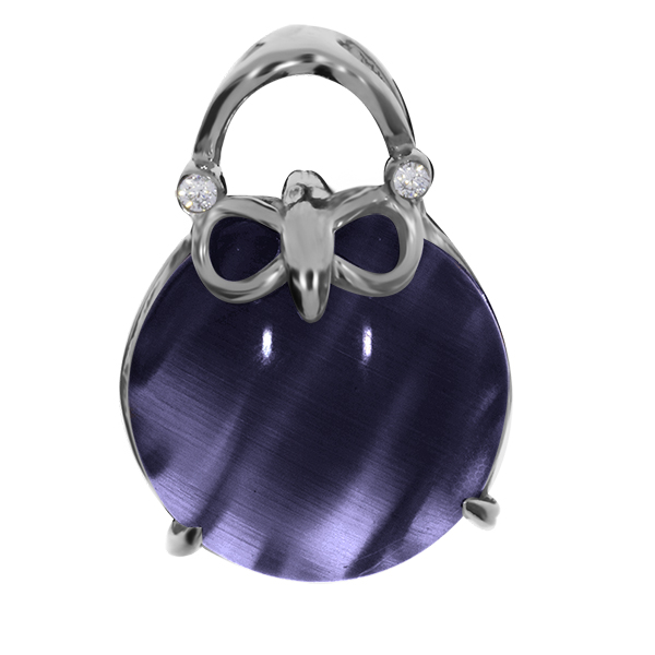 Купить оптом подвеска из серебра с кошачий глазом и фианитами 3340260301-82 от Krasnoe