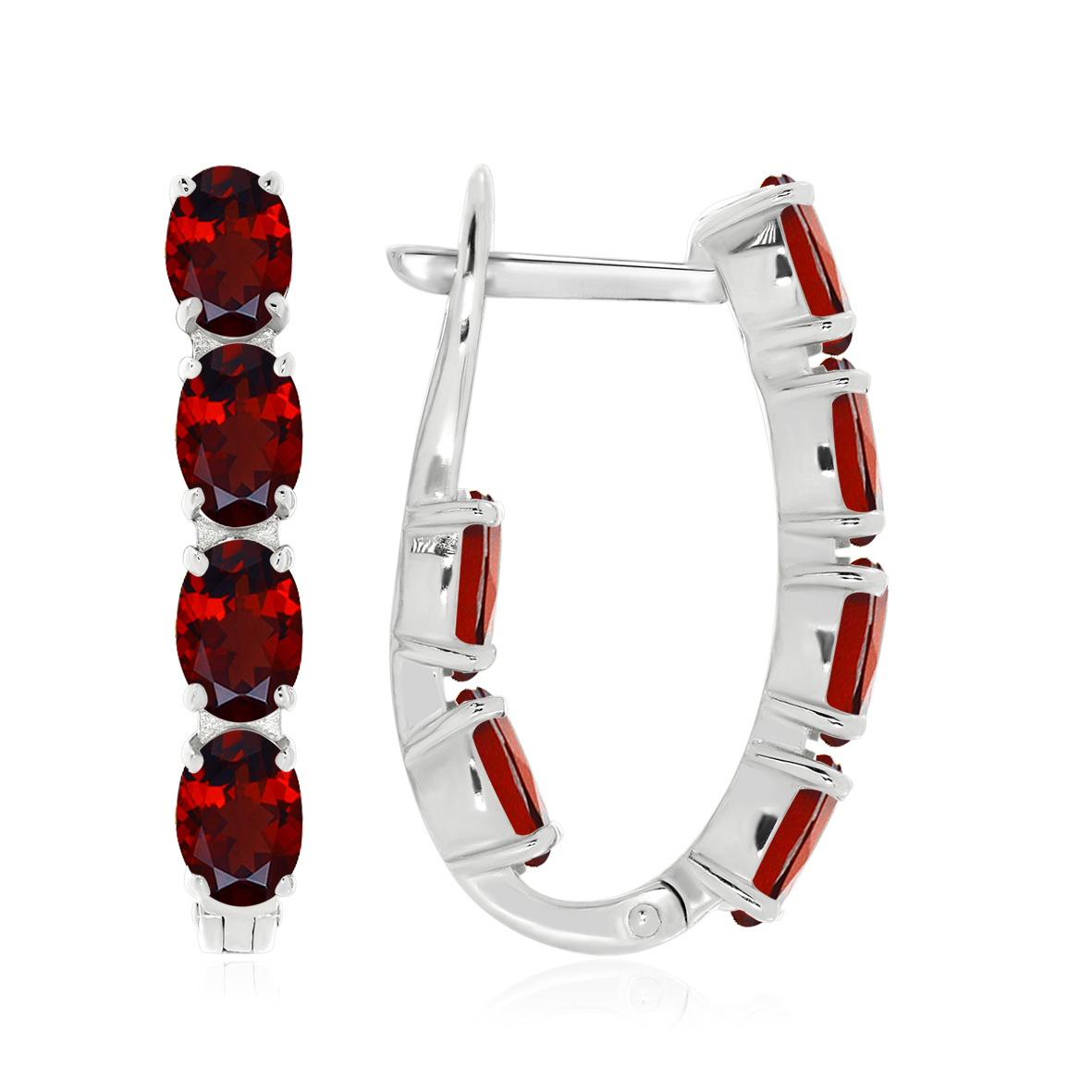 Купить оптом серьги из серебра с гранатами 2340151182 от Krasnoe