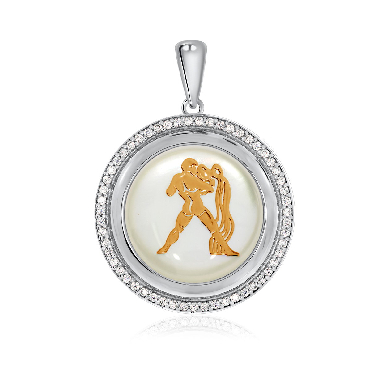 Купить оптом подвеска из серебра с перламутром и фианитами 3340490398л-11 от Krasnoe