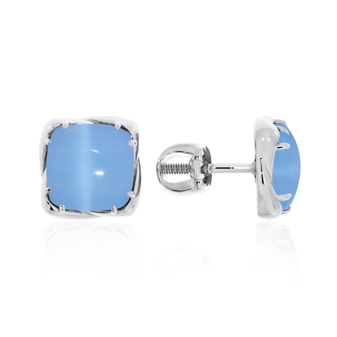 Купить оптом пусеты из серебра с кошачий глазами 2340261216-70 от Krasnoe